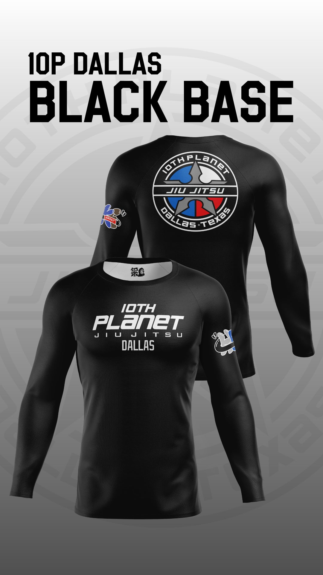 10P Dallas - Black Base L/S Rashguard
