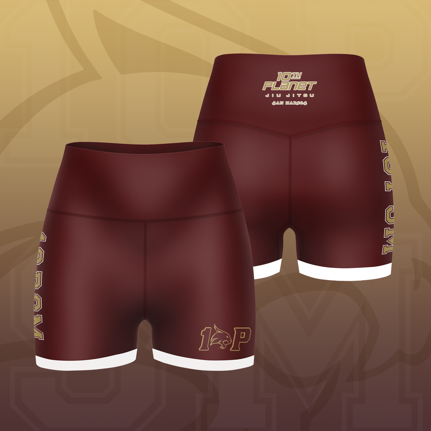 10p San Marcos - TX State of Mind - Women's High-Waisted Shorts