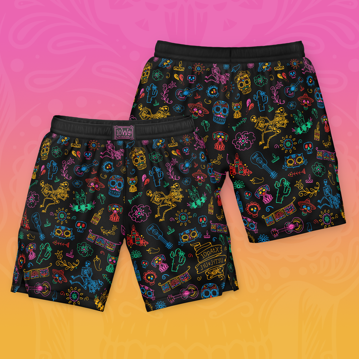 Sugar Skull Velcro-Free 6" Inseam Shorts