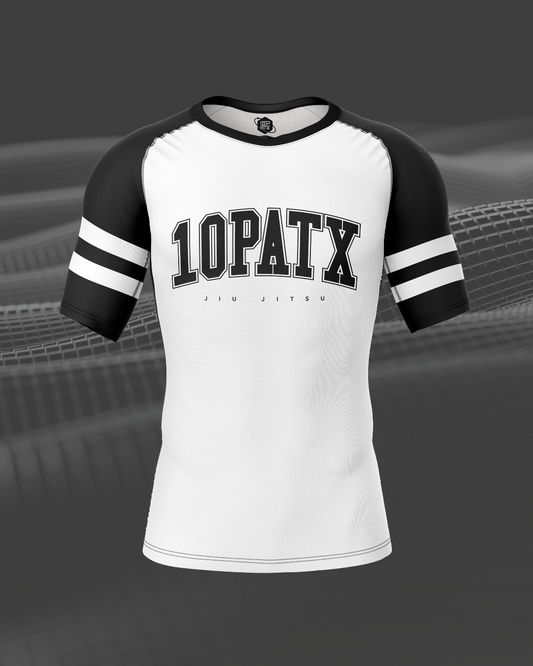 Varsity White Belt S/S Side Panel Rashguard