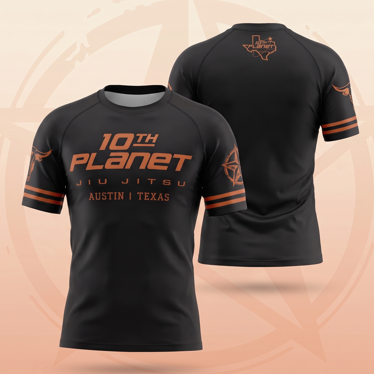 Longhorn S/S Rashguard (Black/Orange)
