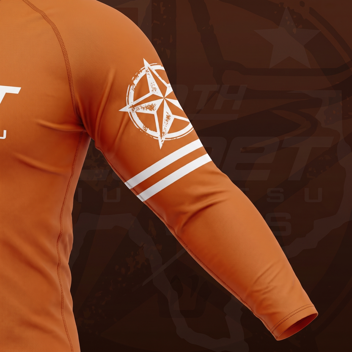 Longhorn L/S Rashguard (Orange) star sleeve